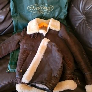 Classic Sheepskin B-3 Bomber Jacket with Detachable Hood